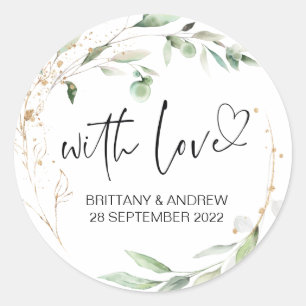 Adesivo Casamento Favor Trate Bag Jam Com Amor Eucalipto