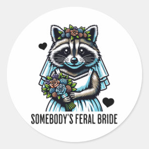 Adesivo Casamento Feral da Noiva Cute Raccoon Engraçado