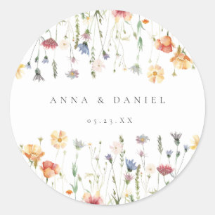 Adesivo Casamento Flor de Campo Boho Pastel