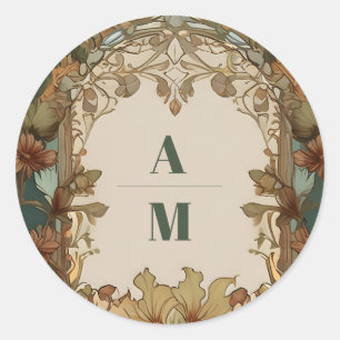 Adesivo Casamento Flora Vintage Art Nouveau