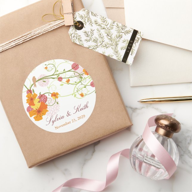 Adesivo Casamento Floral Amarelo Hibiscus Swirls & Swallow (Presentear)