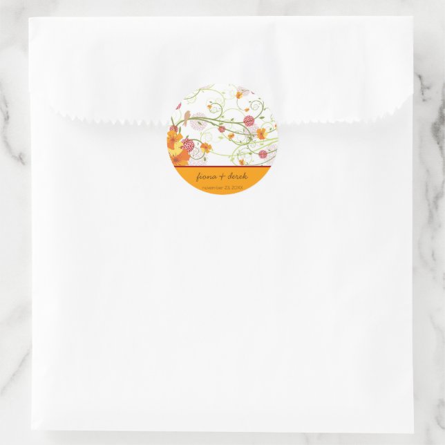 Adesivo Casamento Floral Amarelo Hibiscus Swirls & Swallow (Bolsa)