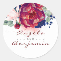 Casamento Floral Azul-Borgonha e Marinho