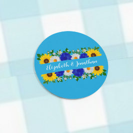 Adesivo Casamento Floral Azul Céu de Verão