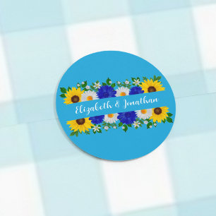 Adesivo Casamento Floral Azul Céu de Verão