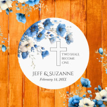 Casamento Floral Azul Cruz Dois se Tornam Um