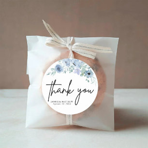 Adesivo Casamento Floral Azul Elegante Dusty