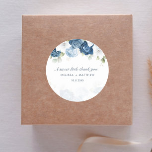 Adesivo Casamento Floral Azul Empoeirado Moderno Elegante