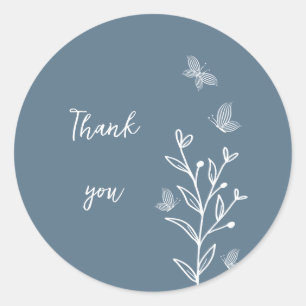 Adesivo Casamento floral azul empoeirado romântico