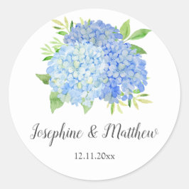 Adesivo Casamento Floral Azul Hydrangea Watercolor