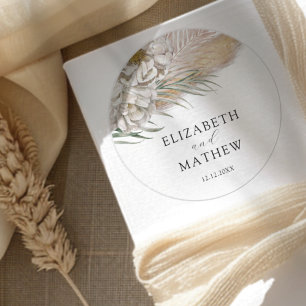 Adesivo Casamento Floral Bege Boho