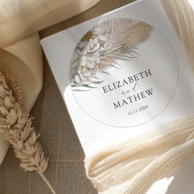 Adesivo Casamento Floral Bege Boho  (Criador carregado)