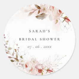 Adesivo Casamento Floral Bege Marsala Outono Escuro