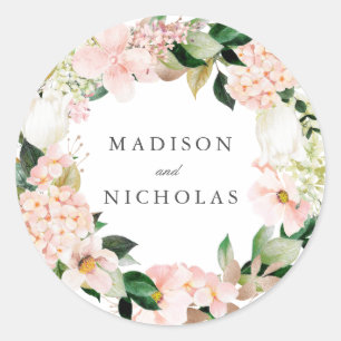 Adesivo Casamento Floral Beijo de Primavera Personalizado