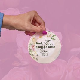 Adesivo Casamento Floral Bíblia Dois se tornam um Elegante