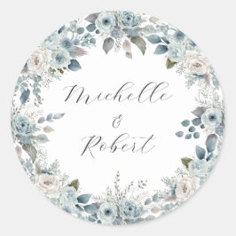 Adesivo Casamento Floral Blue Winter