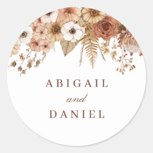 Adesivo Casamento Floral Boho Elegante