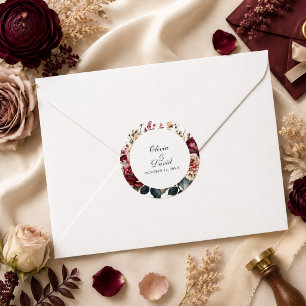 Adesivo Casamento Floral Boho Redoma Burgundy & Blush