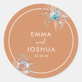 Adesivo Casamento Floral Boho Terroso Elegante