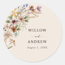 Adesivo Casamento Floral Boho Vintage