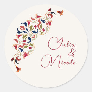 Adesivo Casamento Floral Botânico Artístico de Luxo Paisle