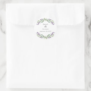 Adesivo Casamento Floral Botânico de Lavanda Eucalipto