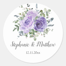 Adesivo Casamento Floral Botânico Eucalipto Roxo Dusty