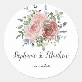 Adesivo Casamento Floral Botânico Eucalyptus Rosa