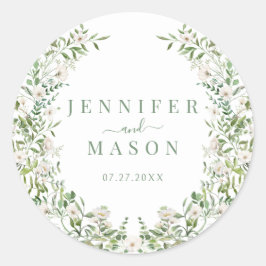 Adesivo Casamento floral branco com terra arterial boêmica
