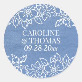 Adesivo Casamento Floral Branco Cornflower Blue