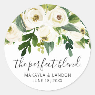 Adesivo Casamento Floral Branco Moderno e Elegante