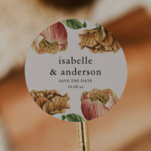 Adesivo Casamento Floral Chic Rustic Salvar a Data