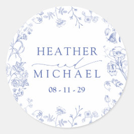 Adesivo Casamento Floral Chinoiserie French Blue Victorian