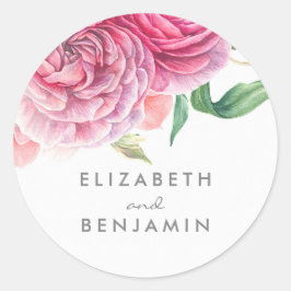 Adesivo Casamento Floral Cor de Água Botânica Rosa