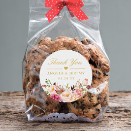 Adesivo Casamento Floral Cor-de-Rosa-Blush Chic Elegante O