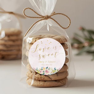 Adesivo Casamento Floral Cor-de-Rosa Esbranquiçada Favor A