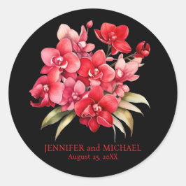 Adesivo Casamento Floral das Orquídeas Vermelhas