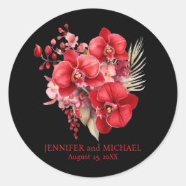 Adesivo Casamento Floral das Orquídeas Vermelhas