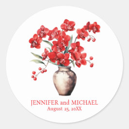 Adesivo Casamento Floral das Orquídeas Vermelhas