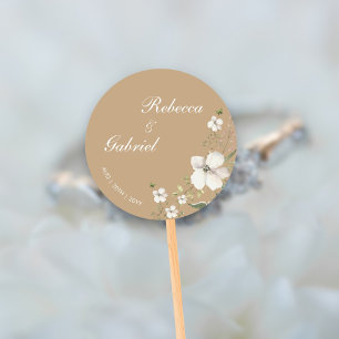 Adesivo Casamento Floral de Aquarela de Caligrafia Elegant