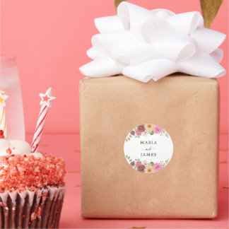 Adesivo Casamento Floral de Aquarela de Jardim de Verão