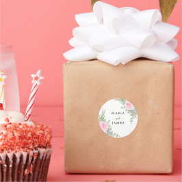 Adesivo Casamento Floral de Aquarela de Jardim de Verão