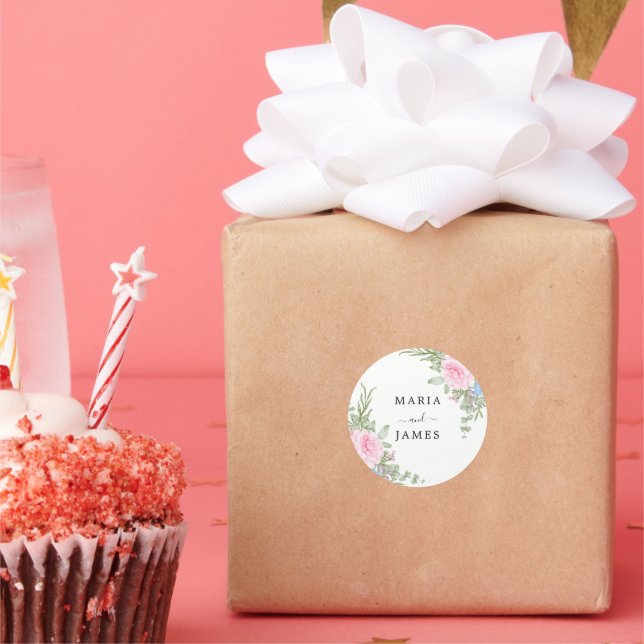 Adesivo Casamento Floral de Aquarela de Jardim de Verão (Festa)