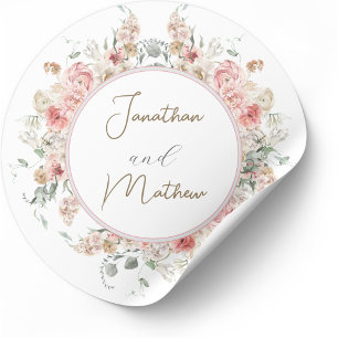 Adesivo Casamento Floral de Aquarela de Jardim de Verão