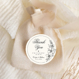Adesivo Casamento Floral de Caligrafia Moderna Elegante