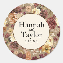 Adesivo Casamento Floral de Cobra de Aquarela de outono El