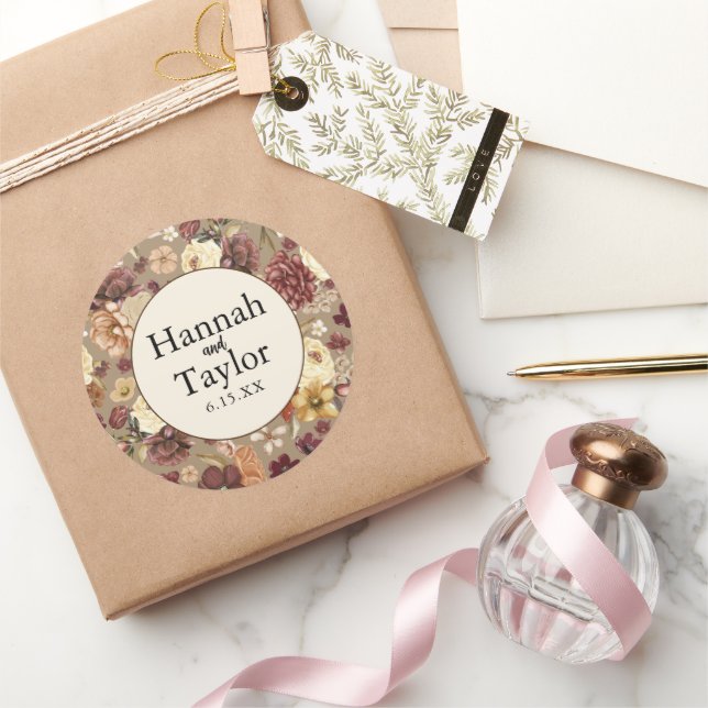 Adesivo Casamento Floral de Cobra de Aquarela de outono El (Presentear)