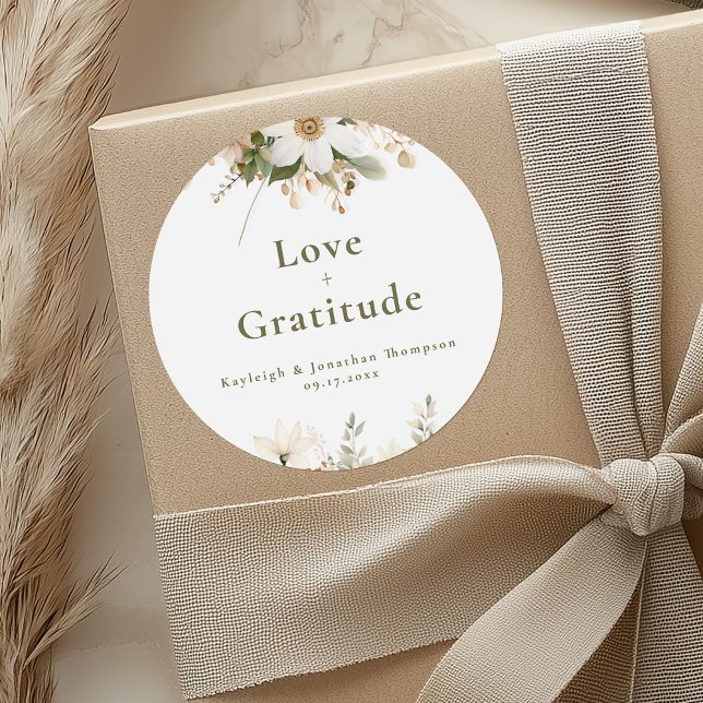 Adesivo Casamento Floral de Cor Branca Moderna (Criador carregado)