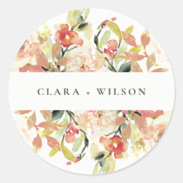 ADESIVO CASAMENTO FLORAL DE COR DE ÁGUA DE PINCO BRUTO