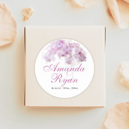 Adesivo Casamento Floral De Flor De Água Com Orquídea Rosa